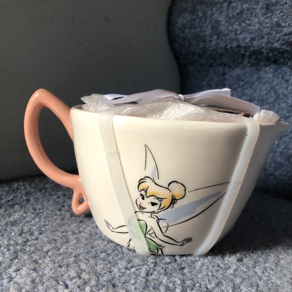 Rae Dunn Set of 4 Pink & White Disney Tinker Bell Tinkerbell Measuring Cups - Picture 1 of 6